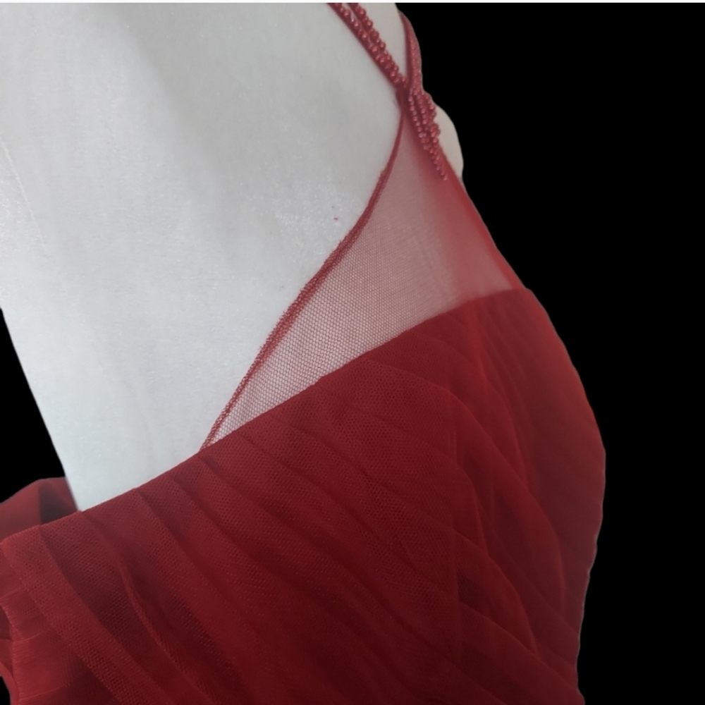 NWT Alfred Angelo Boho Valentine Red Lined Gown. - Picture 9 of 11